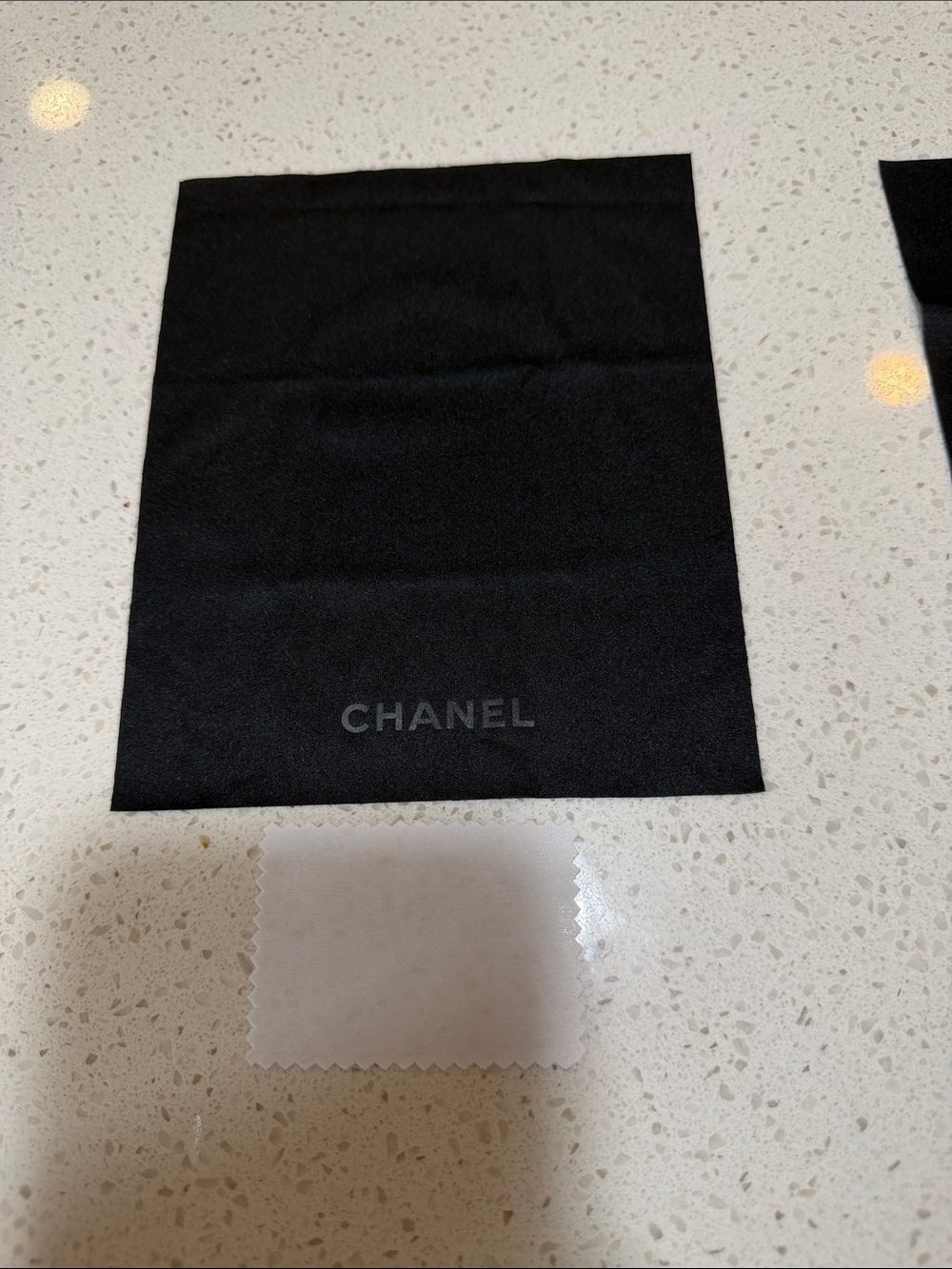 CHANEL Black Eyewear Microfiber Cloth with Subtle Logo